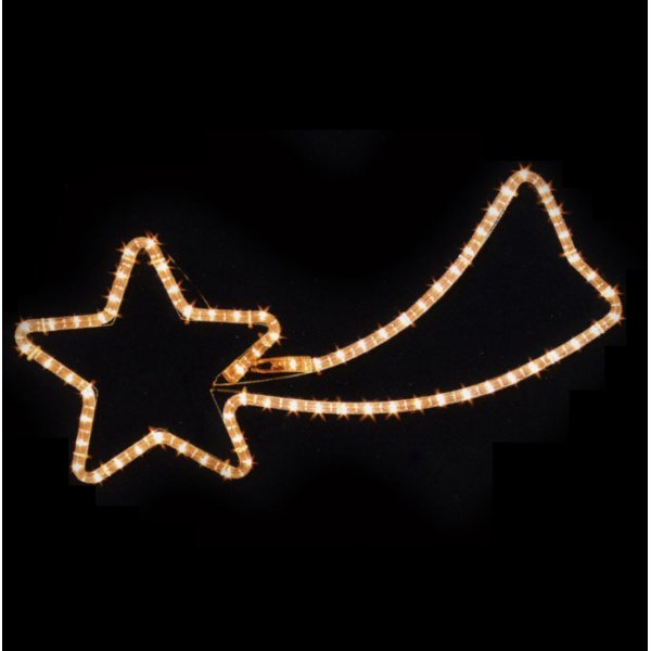 Χριστουγεννιάτικo Αστέρι με 1m Λευκό Θερμό Φωτοσωλήνα (62cm)